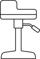 Height Adjustable Stool Icon In Black Line Art. vector