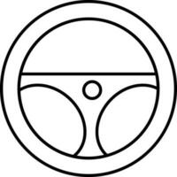 Thin Line Art Steering Icon on White Background. vector