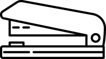 Isolated Stapler icon in black line art. vector