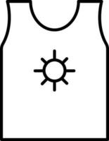 Sun Print Tank Top Icon in Line Art. vector