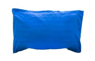 Beautiful blue pillow isolated on white background with clipping path. photo