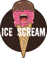 Ice Scream, Funny Typography Quote Design. png