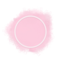 pink watercolor brush with round frame png