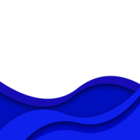 blue paper cut wavy shapes png