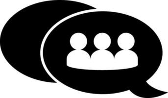 Men in speech bubble with black and white color. vector