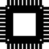 Processor Chip icon in flat style. vector