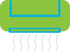 Green and blue air conditioner. vector