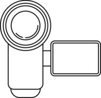 Isolated camcorder in line art illustration. vector