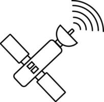 Isolated icon of satellite in line art. vector