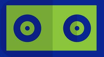 Green and blue audio cassette. vector