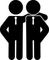 Two businessman in black color. vector