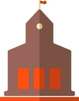 Orange and brown castle in flat illustration. vector