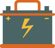 Isolated car battery in flat style. vector