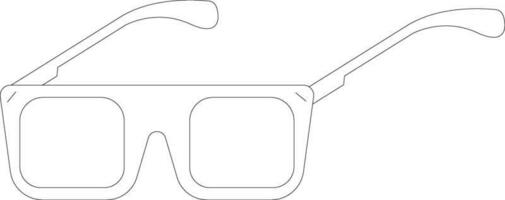 Black line art illustration of a sunglass. vector