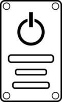 Power button in black line art. vector