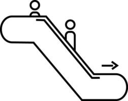 Climbing man on escalator. vector