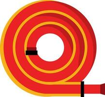 Icon of fire hose in red and yellow color. vector