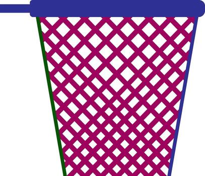 plano estilo baloncesto red en rosado color. vector