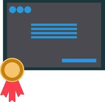 Badge decorated blank certificate award icon. vector