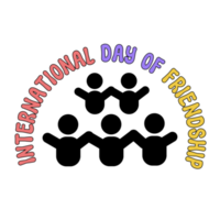 internacional día de amistad texto tipografía clipart en transparente fondo, amistad día caligrafía, amistad día letras inscripción, internacional amistad día texto clipart png