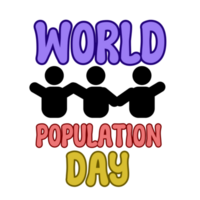 World Population Day  text, World Population Day calligraphy, Population Day lettering inscription clipart on transparent background, population digital art, population  clipart, population icon png