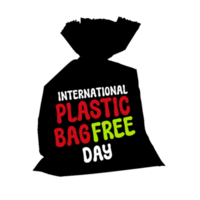 Internationale plastic zak vrij dag tekst, kalligrafie, belettering opschrift plastic zak clip art Aan transparant achtergrond, plastic zak dag digitaal kunst, plastic zak clip art Aan transparant png