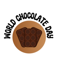 mundo chocolate día texto caligrafía, tipografía, mundo chocolate día letras inscripción, chocolate clipart en transparente fondo, chocolate icono, chocolate ilustración en transparente png