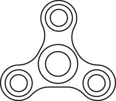 Three arms set of spinner toy icon in stroke. vector