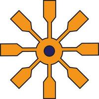 Orange color with stroke of spinner wheel gadget in isolated. vector