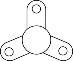 Stroke style of spinner toy symbol for playing. vector