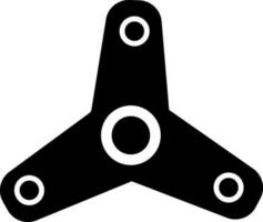 Three arms of spinner toy icon in black style. vector