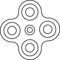 Four arms of spinner toy icon for stress relief. vector