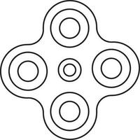 Four arms of spinner toy icon for stress relief. vector