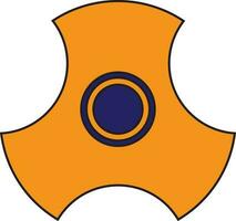 Orange color with stroke of spinner toy for playing. vector