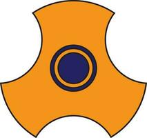 Orange color with stroke of spinner toy for playing. vector