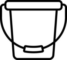 Line Art Bucket Icon in Flat Style. vector