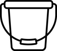 Line Art Bucket Icon in Flat Style. vector