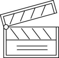 Clapboard Icon or Symbol in Black Line Art. vector