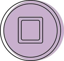 Stop or Push Button Icon in Purple Color. vector