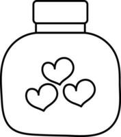 Love Jar Icon In Flat Style. vector