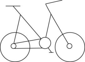 Black Outline Bicycle Icon on White Background. vector