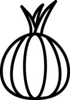 Onion Icon In Thin Line Art. vector