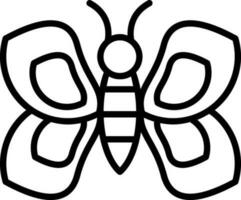 Thin Line Art Butterfly Icon in Flat Style. vector