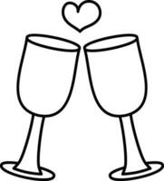 Cheers Glass Icon In Black and Whitelack Outline. vector