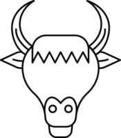 Bull Head Or Taurus Icon In Outline Style. vector