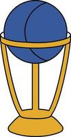 Ball trophy icon in blue and yellow color. vector