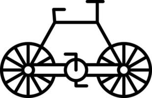 Black Linear Style Bicycle Icon. vector