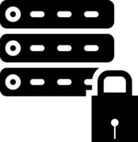 Cyber security or server lock icon in Black and White color. vector