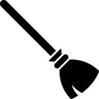 Broom icon in Black and White color. vector