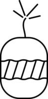 Burning Firecracker Bomb Icon In Line Art. vector